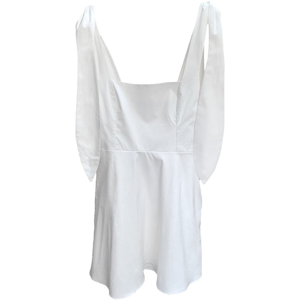 NWT Show Me Your MuMu Claire Mini Dress in White Poplin Size Medium Retail $158 - Picture 7 of 9